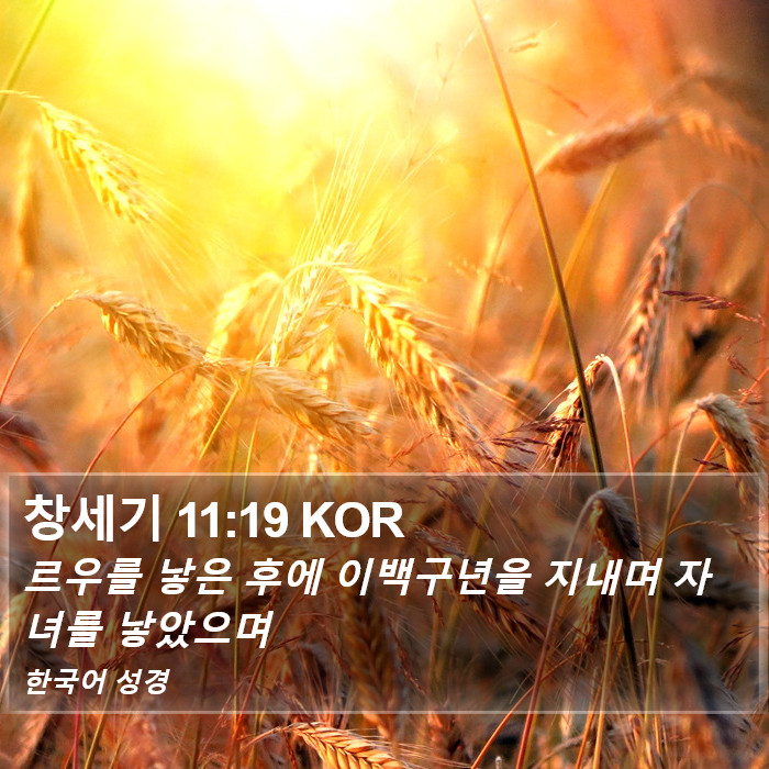 창세기 11:19 KOR Bible Study