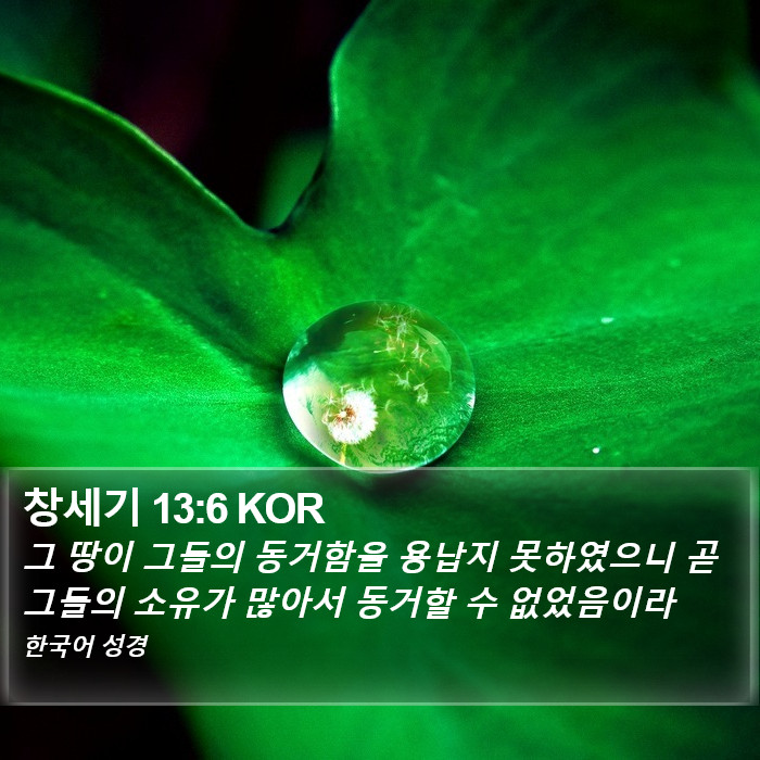 창세기 13:6 KOR Bible Study