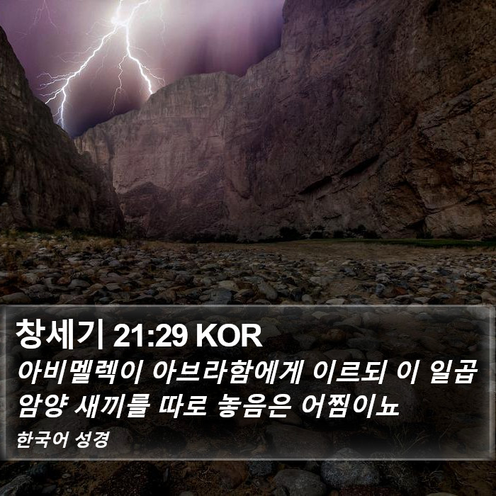창세기 21:29 KOR Bible Study