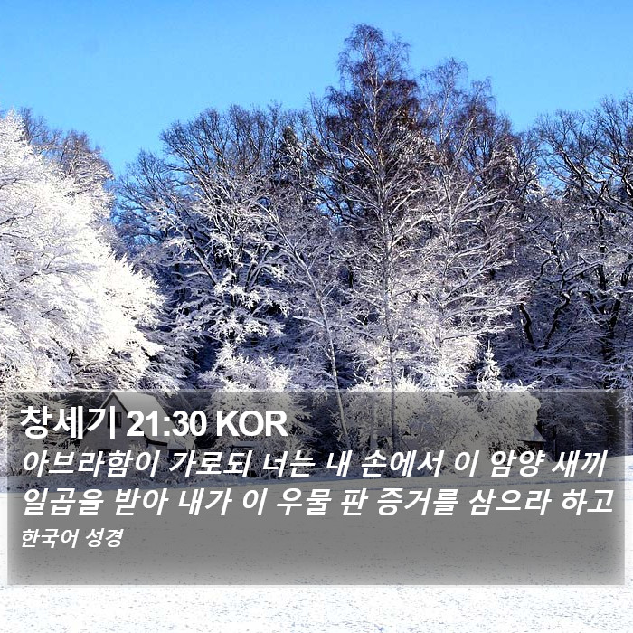 창세기 21:30 KOR Bible Study