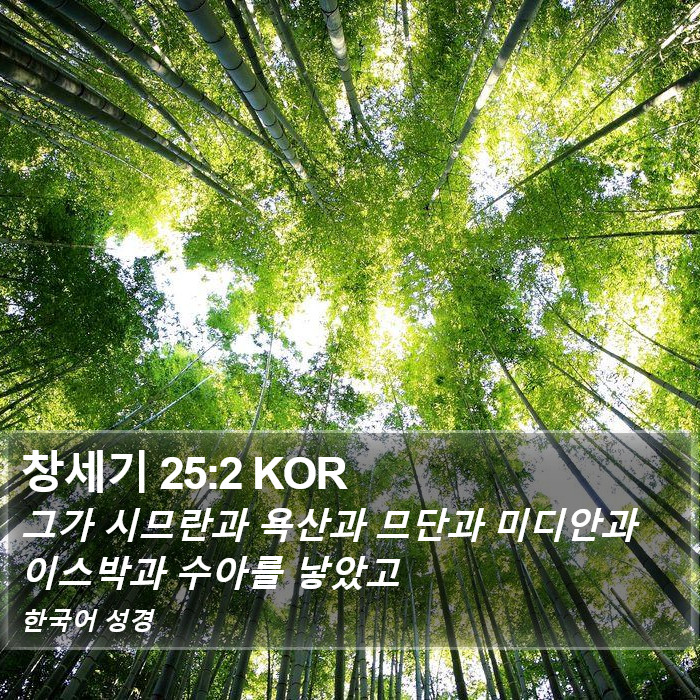 창세기 25:2 KOR Bible Study
