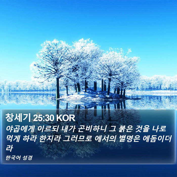 창세기 25:30 KOR Bible Study