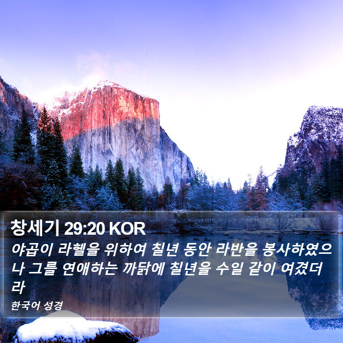 창세기 29:20 KOR Bible Study