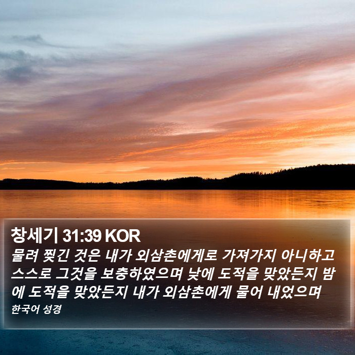 창세기 31:39 KOR Bible Study