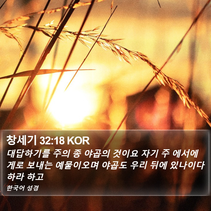 창세기 32:18 KOR Bible Study