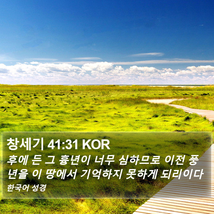 창세기 41:31 KOR Bible Study