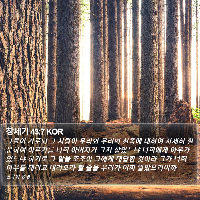창세기 43:7 KOR Bible Study
