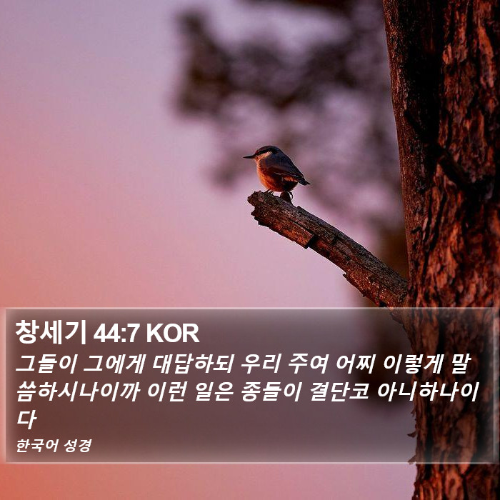 창세기 44:7 KOR Bible Study