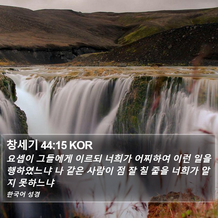 창세기 44:15 KOR Bible Study