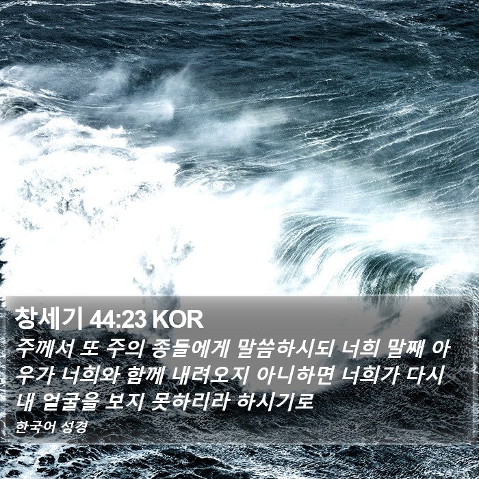 창세기 44:23 KOR Bible Study