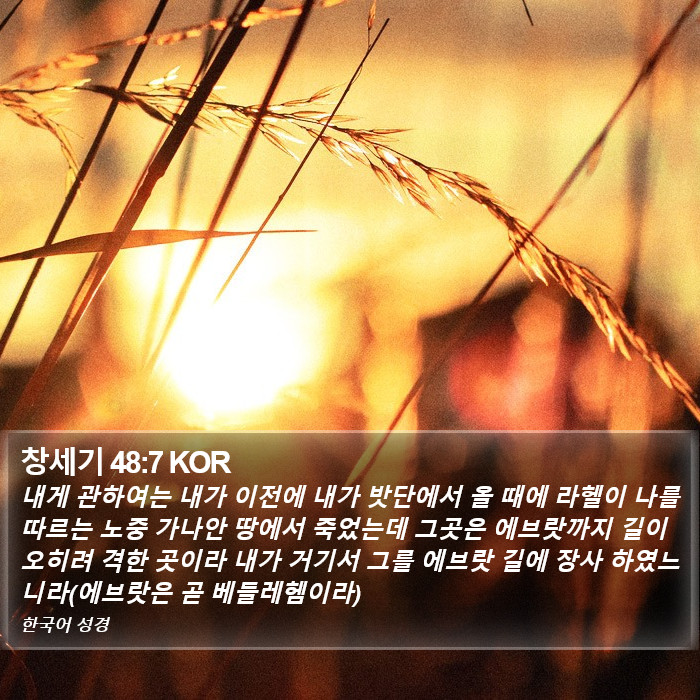 창세기 48:7 KOR Bible Study