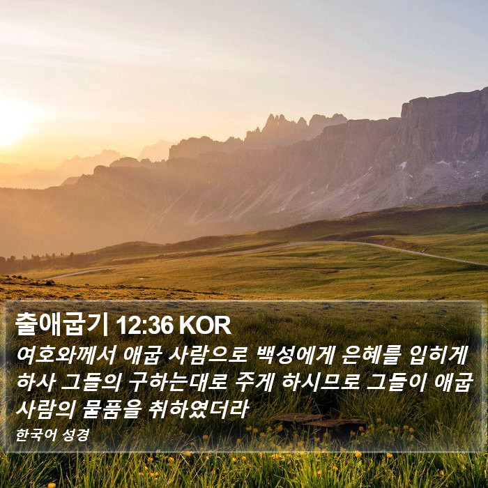 출애굽기 12:36 KOR Bible Study