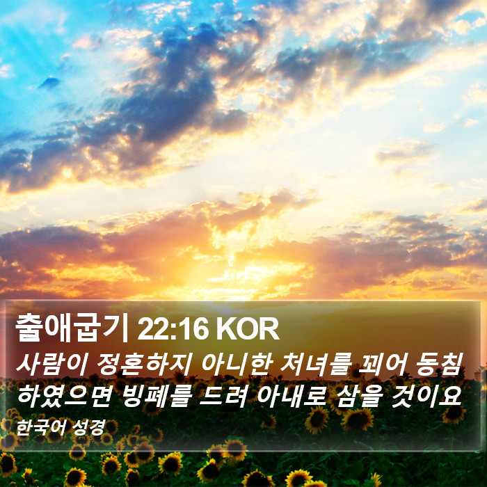 출애굽기 22:16 KOR Bible Study