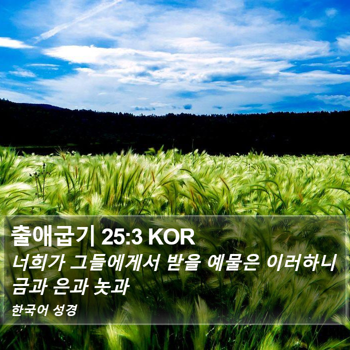 출애굽기 25:3 KOR Bible Study