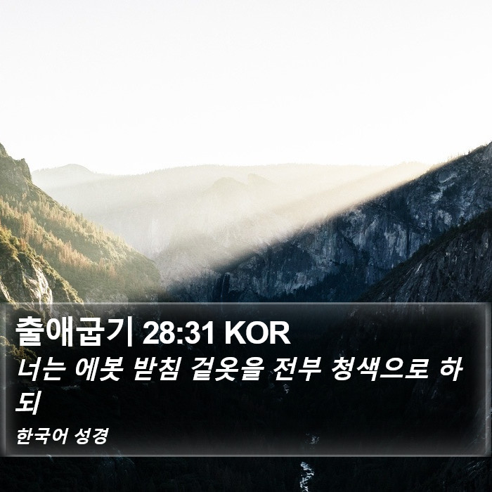 출애굽기 28:31 KOR Bible Study