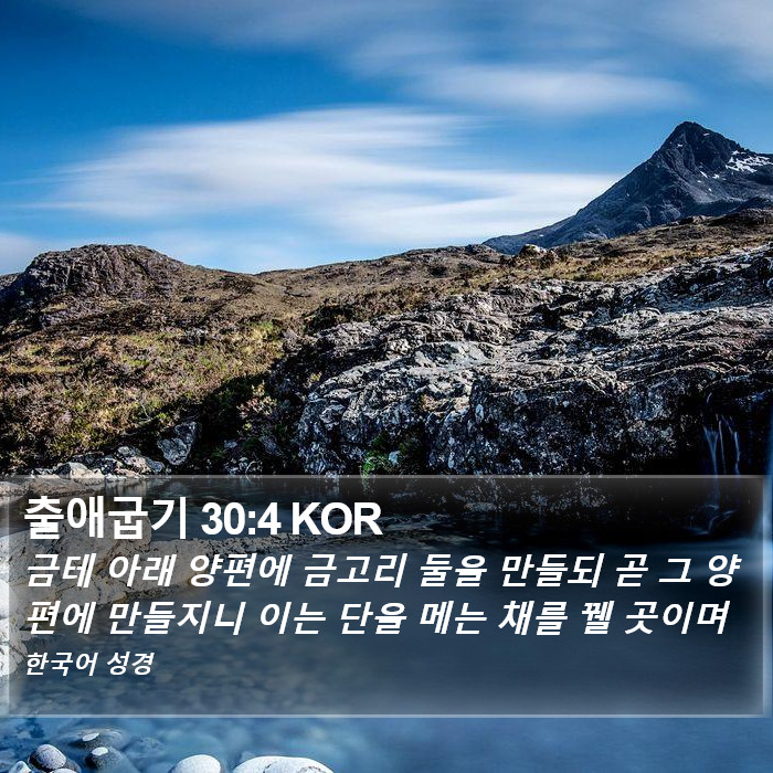 출애굽기 30:4 KOR Bible Study