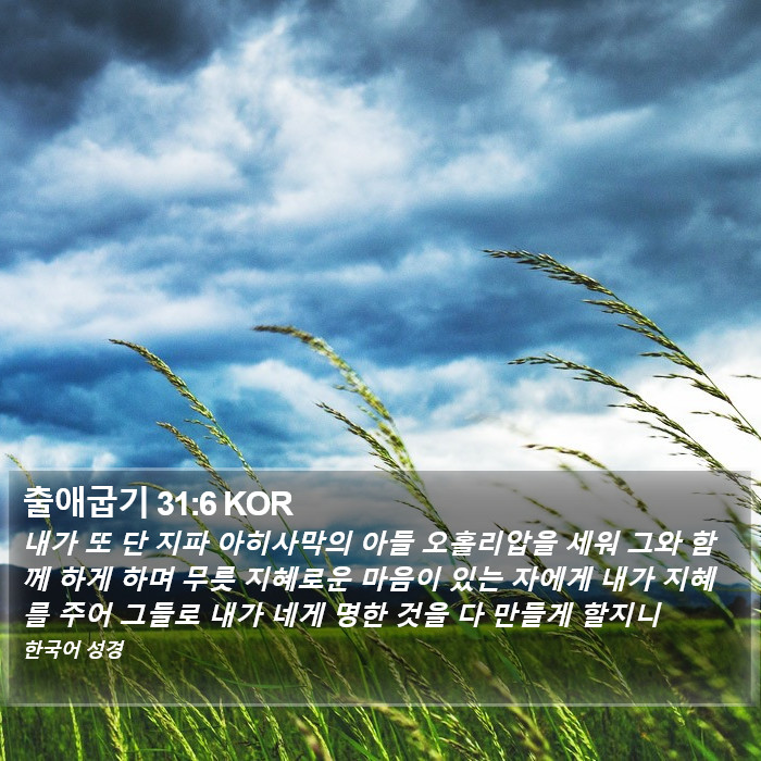 출애굽기 31:6 KOR Bible Study