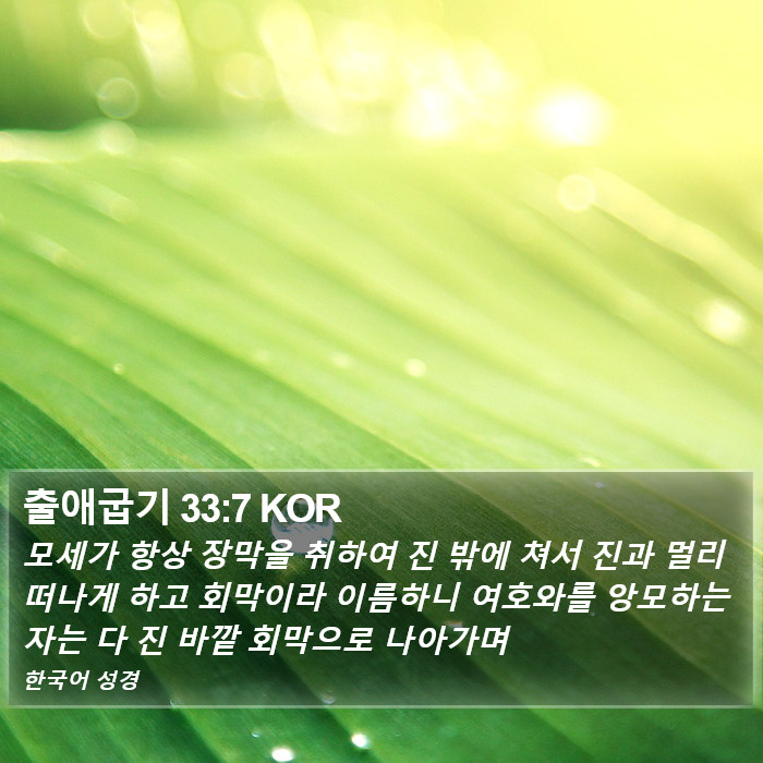 출애굽기 33:7 KOR Bible Study