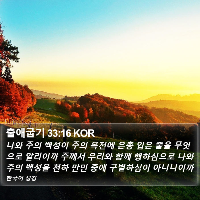 출애굽기 33:16 KOR Bible Study