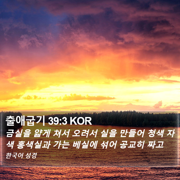 출애굽기 39:3 KOR Bible Study