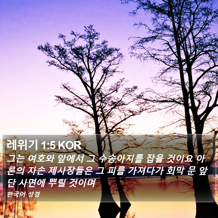 레위기 1:5 KOR Bible Study