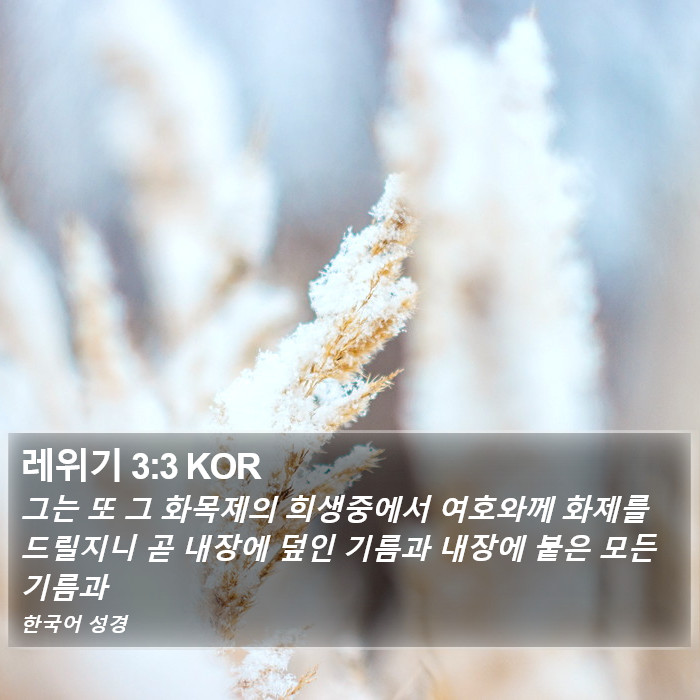 레위기 3:3 KOR Bible Study