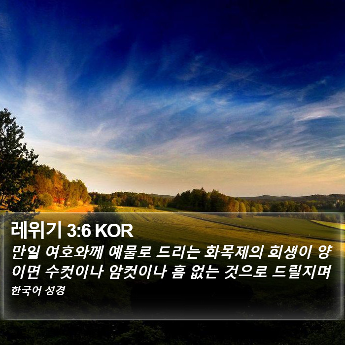 레위기 3:6 KOR Bible Study