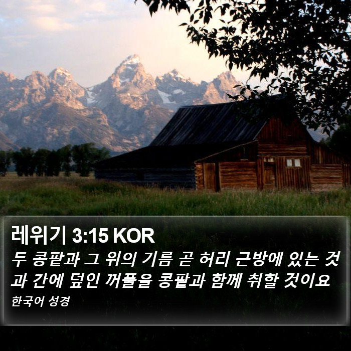 레위기 3:15 KOR Bible Study