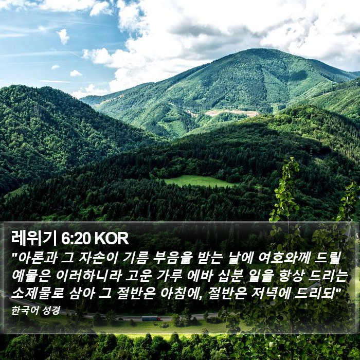 레위기 6:20 KOR Bible Study