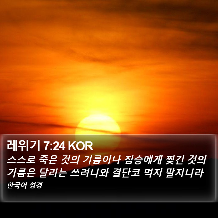 레위기 7:24 KOR Bible Study