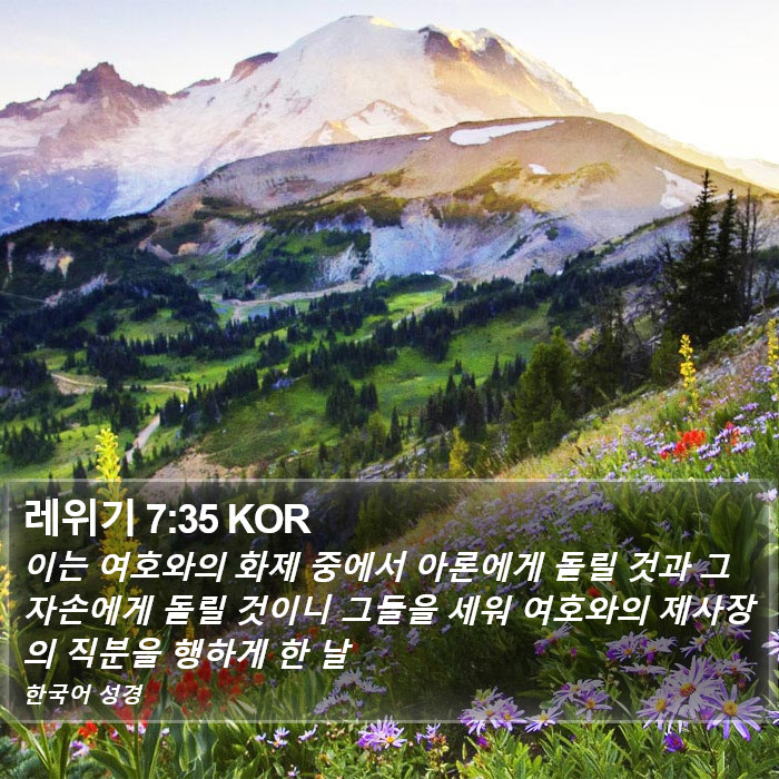 레위기 7:35 KOR Bible Study