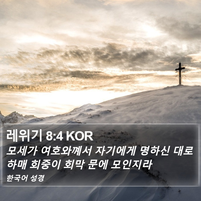 레위기 8:4 KOR Bible Study