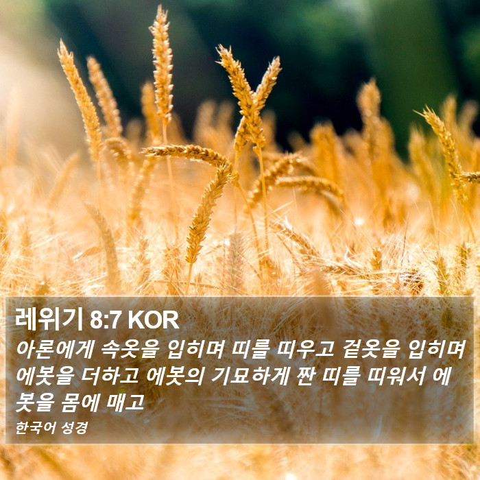 레위기 8:7 KOR Bible Study