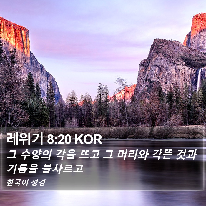 레위기 8:20 KOR Bible Study