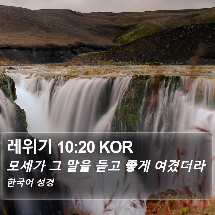 레위기 10:20 KOR Bible Study