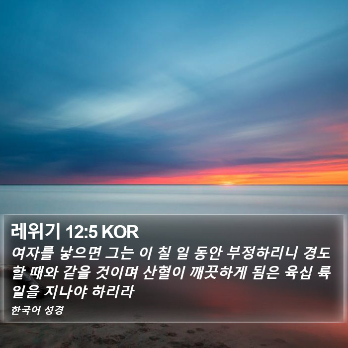 레위기 12:5 KOR Bible Study