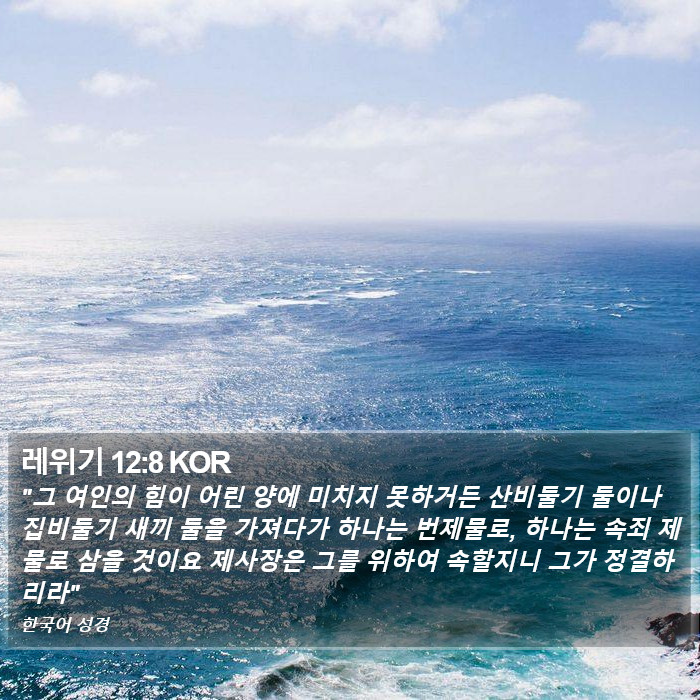 레위기 12:8 KOR Bible Study