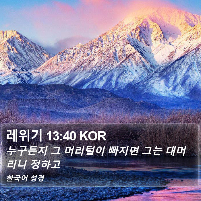 레위기 13:40 KOR Bible Study