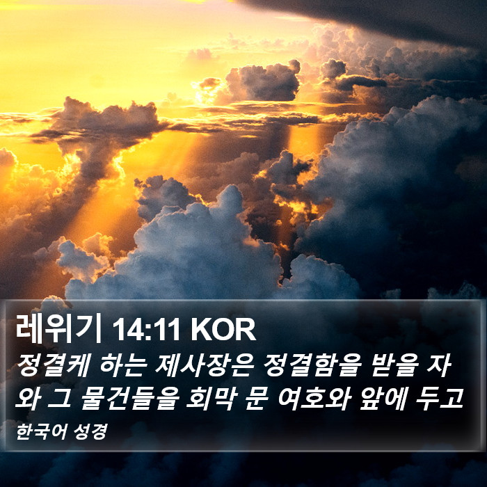 레위기 14:11 KOR Bible Study