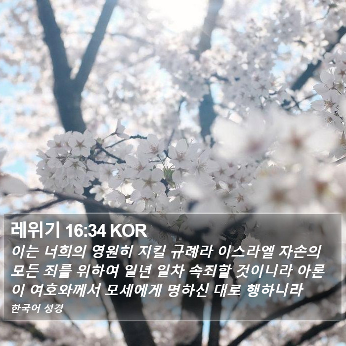 레위기 16:34 KOR Bible Study