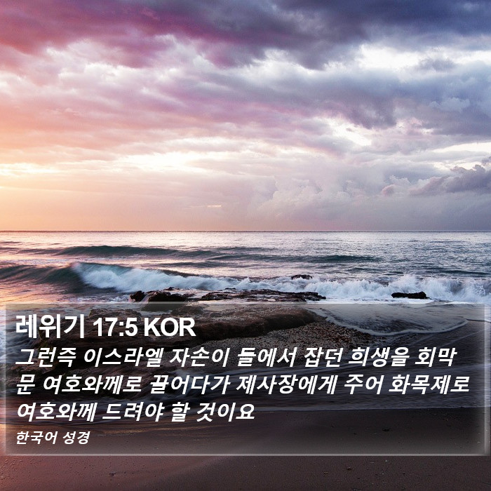 레위기 17:5 KOR Bible Study