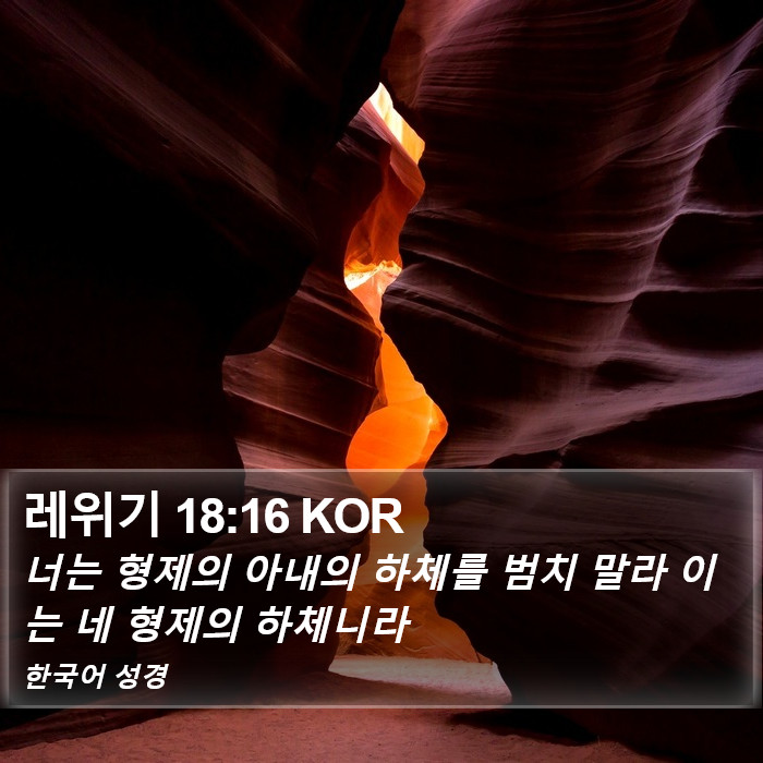 레위기 18:16 KOR Bible Study