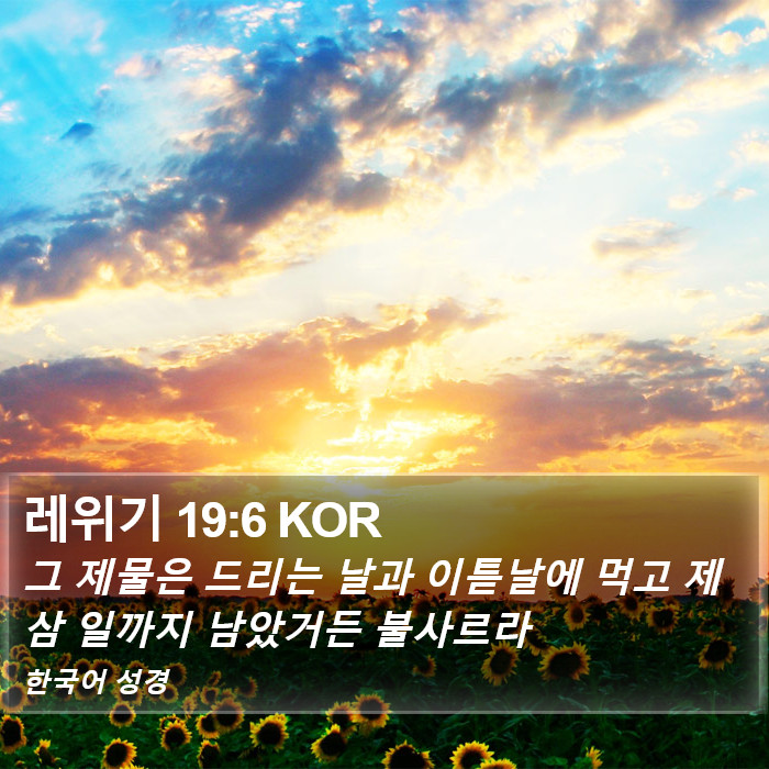 레위기 19:6 KOR Bible Study