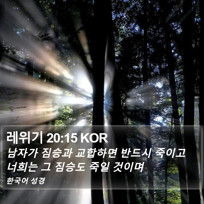 레위기 20:15 KOR Bible Study