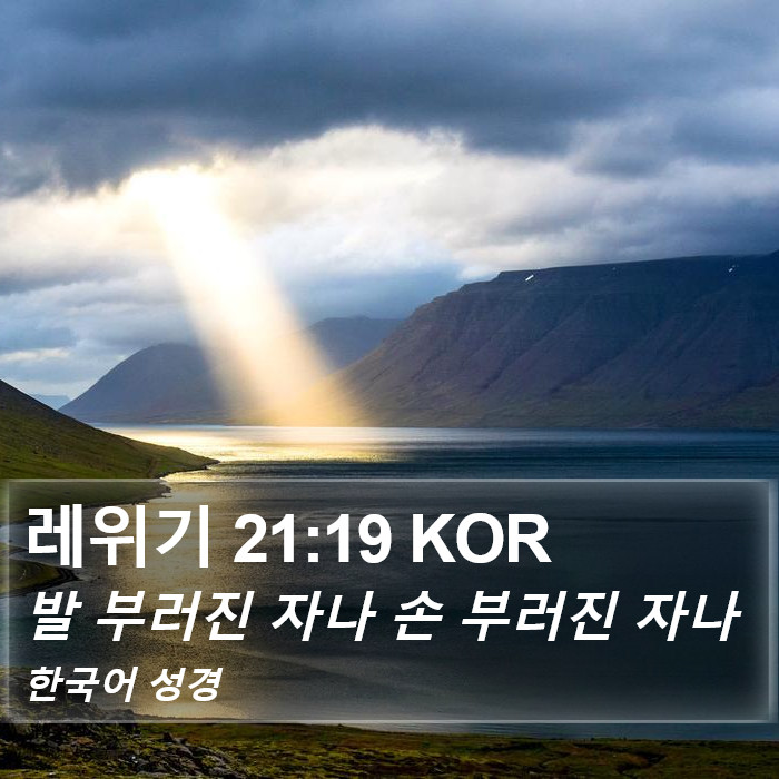 레위기 21:19 KOR Bible Study