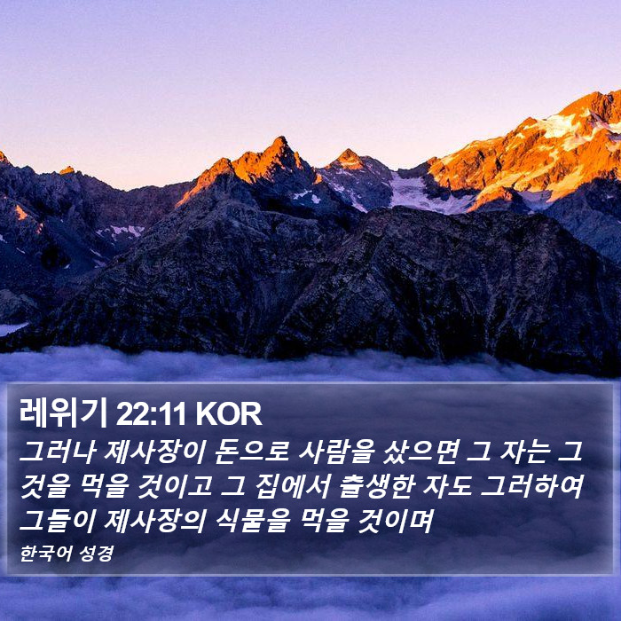 레위기 22:11 KOR Bible Study