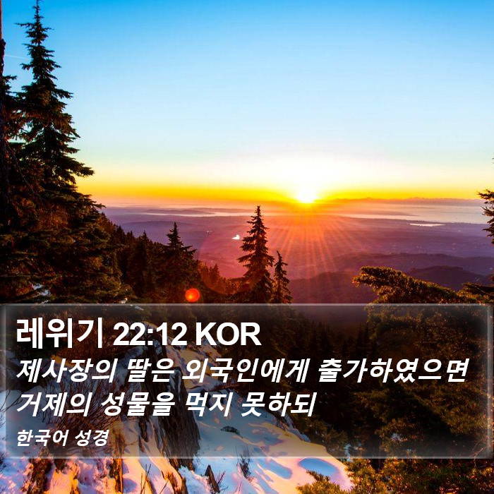 레위기 22:12 KOR Bible Study