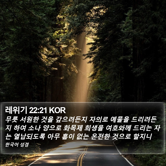 레위기 22:21 KOR Bible Study