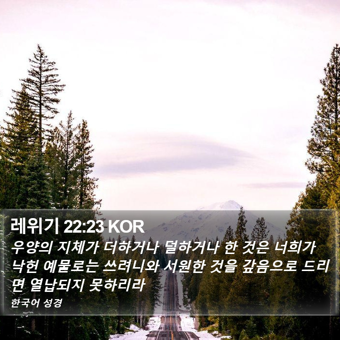 레위기 22:23 KOR Bible Study