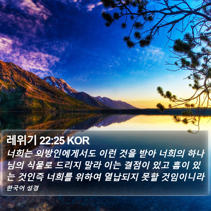 레위기 22:25 KOR Bible Study